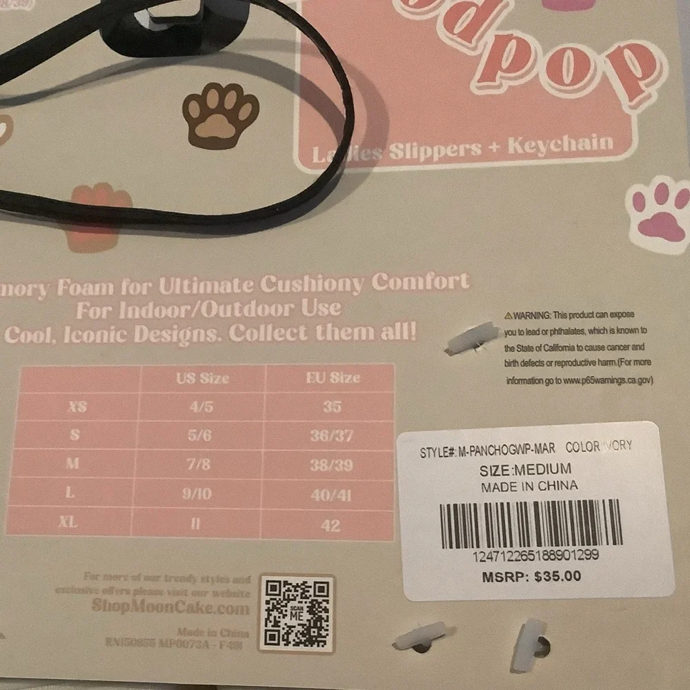 Moodpop Dachshund Doxie Dog Memory Foam Slippers & Keychain New - Picture 4 of 4